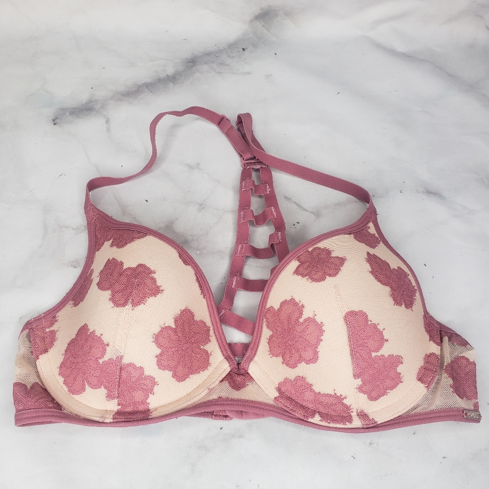Victorias Secret PINK floral strappy back bra